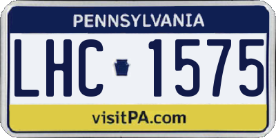 PA license plate LHC1575