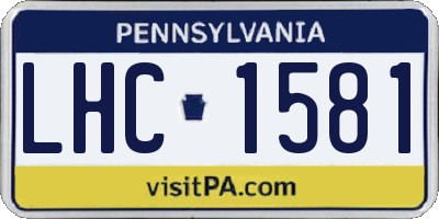 PA license plate LHC1581
