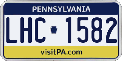 PA license plate LHC1582