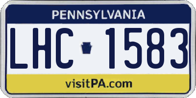 PA license plate LHC1583