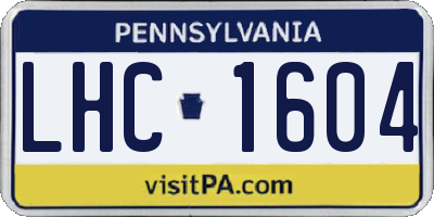 PA license plate LHC1604