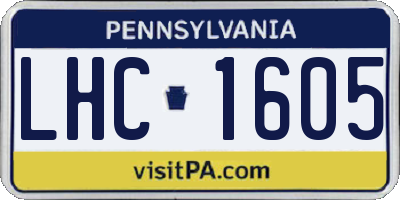 PA license plate LHC1605
