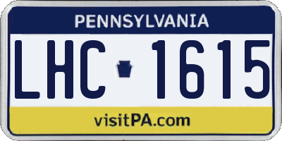 PA license plate LHC1615