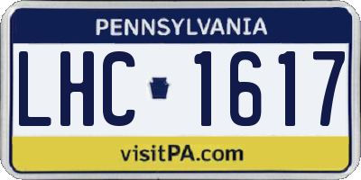 PA license plate LHC1617