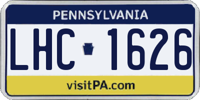 PA license plate LHC1626