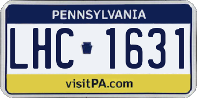 PA license plate LHC1631
