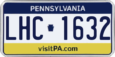PA license plate LHC1632
