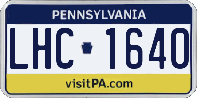 PA license plate LHC1640