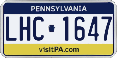 PA license plate LHC1647