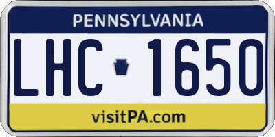 PA license plate LHC1650
