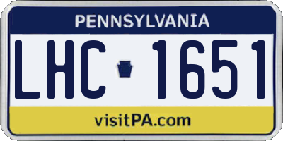 PA license plate LHC1651