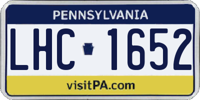 PA license plate LHC1652