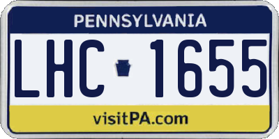 PA license plate LHC1655