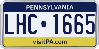 PA license plate LHC1665