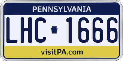 PA license plate LHC1666