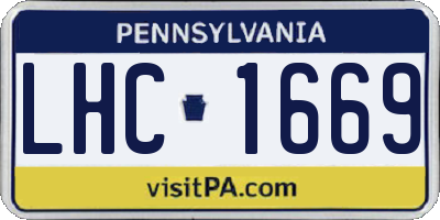 PA license plate LHC1669