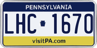 PA license plate LHC1670