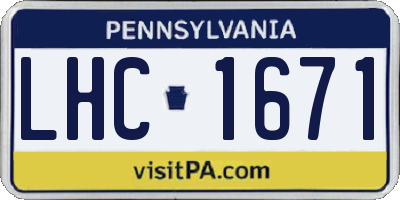 PA license plate LHC1671