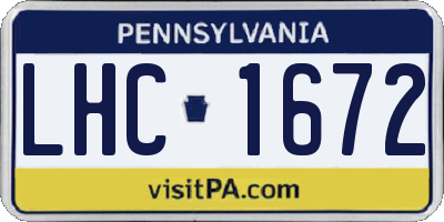 PA license plate LHC1672