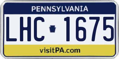 PA license plate LHC1675