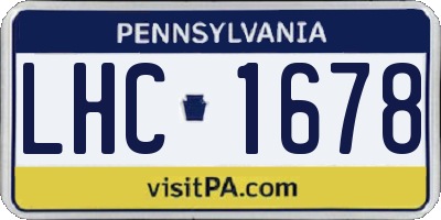 PA license plate LHC1678