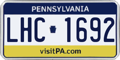 PA license plate LHC1692