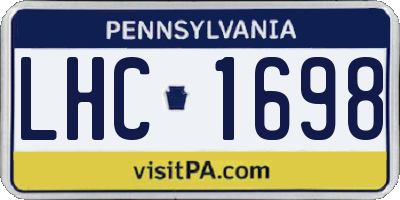 PA license plate LHC1698