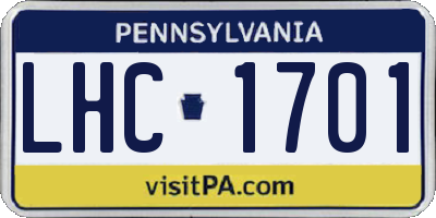 PA license plate LHC1701