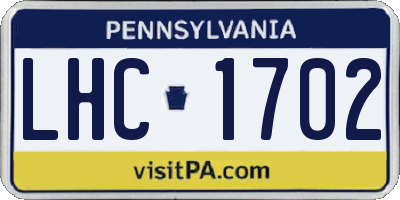 PA license plate LHC1702