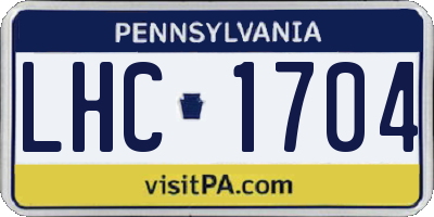 PA license plate LHC1704