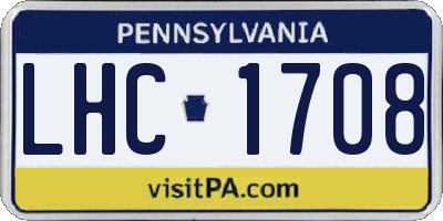 PA license plate LHC1708