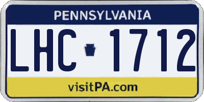 PA license plate LHC1712