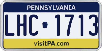 PA license plate LHC1713