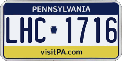 PA license plate LHC1716