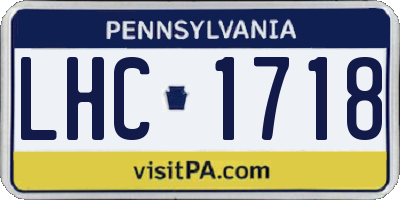 PA license plate LHC1718