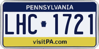 PA license plate LHC1721