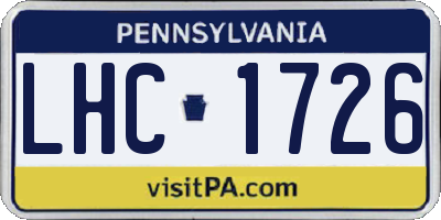 PA license plate LHC1726