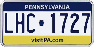 PA license plate LHC1727