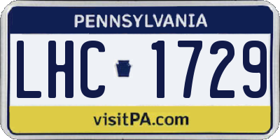 PA license plate LHC1729