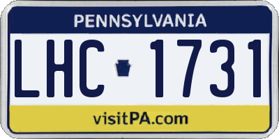 PA license plate LHC1731