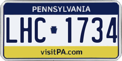 PA license plate LHC1734