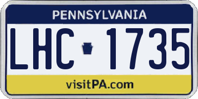 PA license plate LHC1735