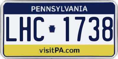 PA license plate LHC1738