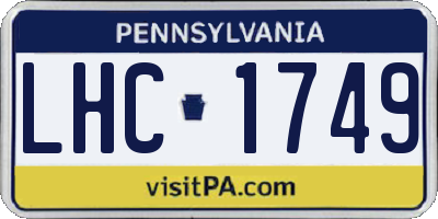 PA license plate LHC1749