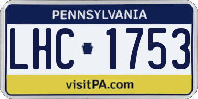 PA license plate LHC1753