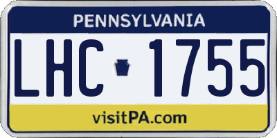 PA license plate LHC1755