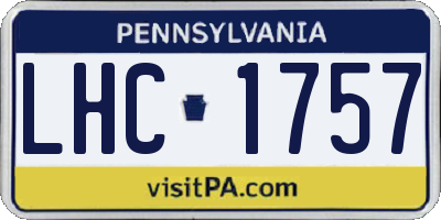 PA license plate LHC1757