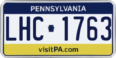 PA license plate LHC1763