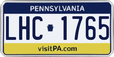 PA license plate LHC1765