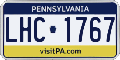 PA license plate LHC1767